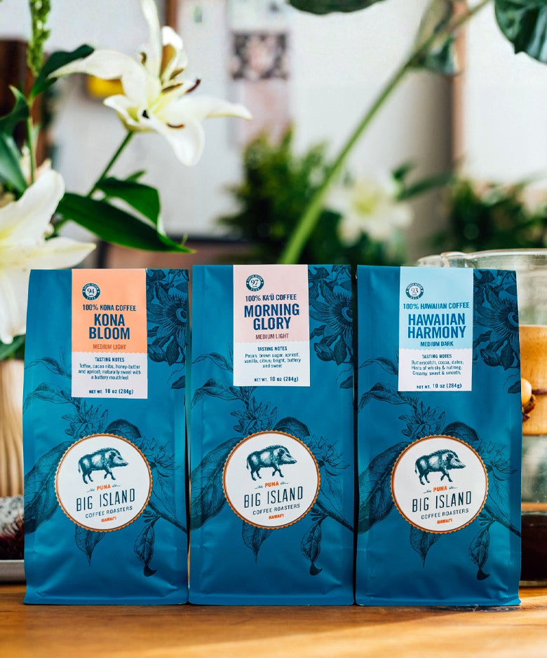 Light and Medium Roast Hawaiian Kona Coffee