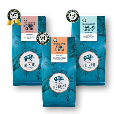 Light and Medium Roast Hawaiian Kona Coffee - Award Winning