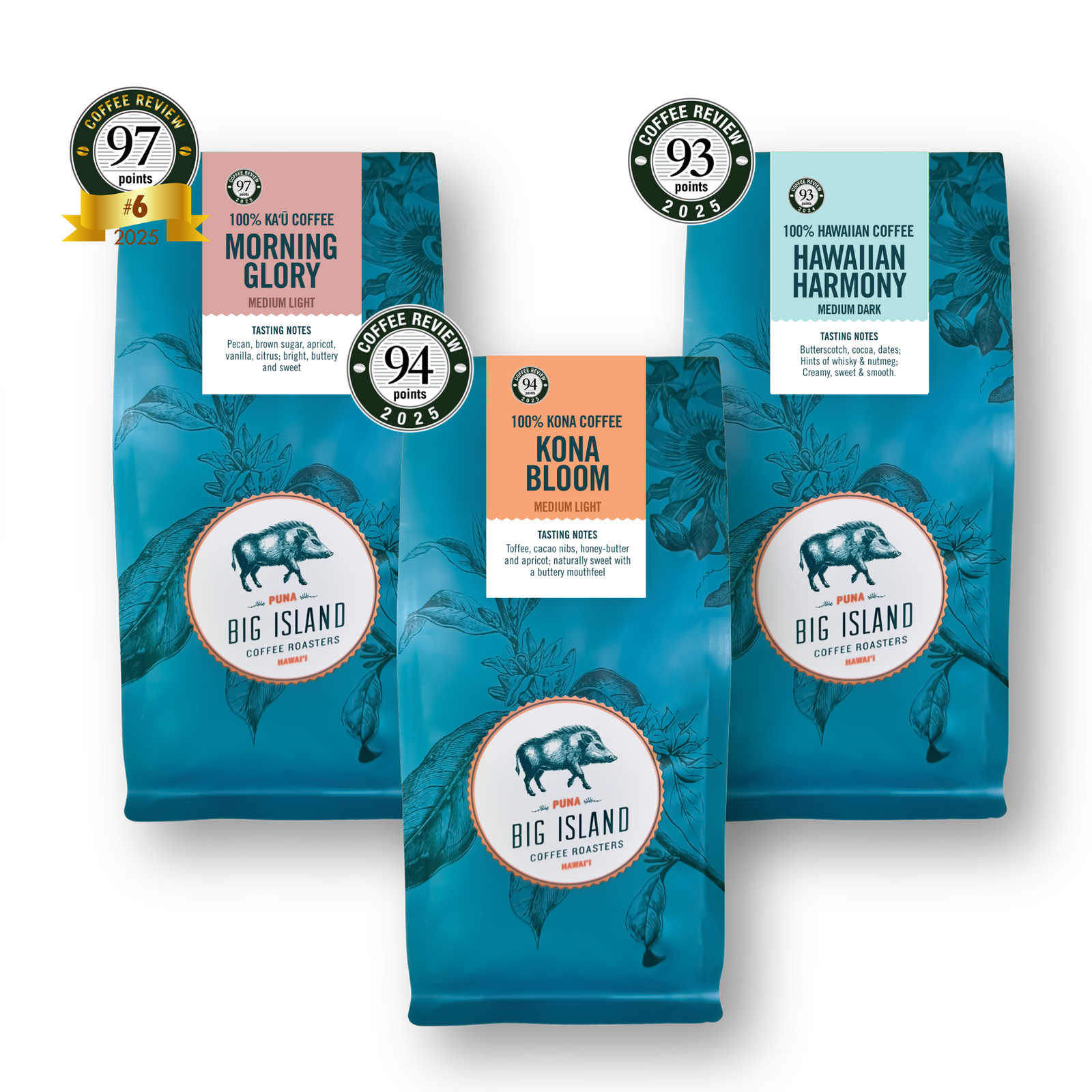 Light and Medium Roast Hawaiian Kona Coffee - Award Winning