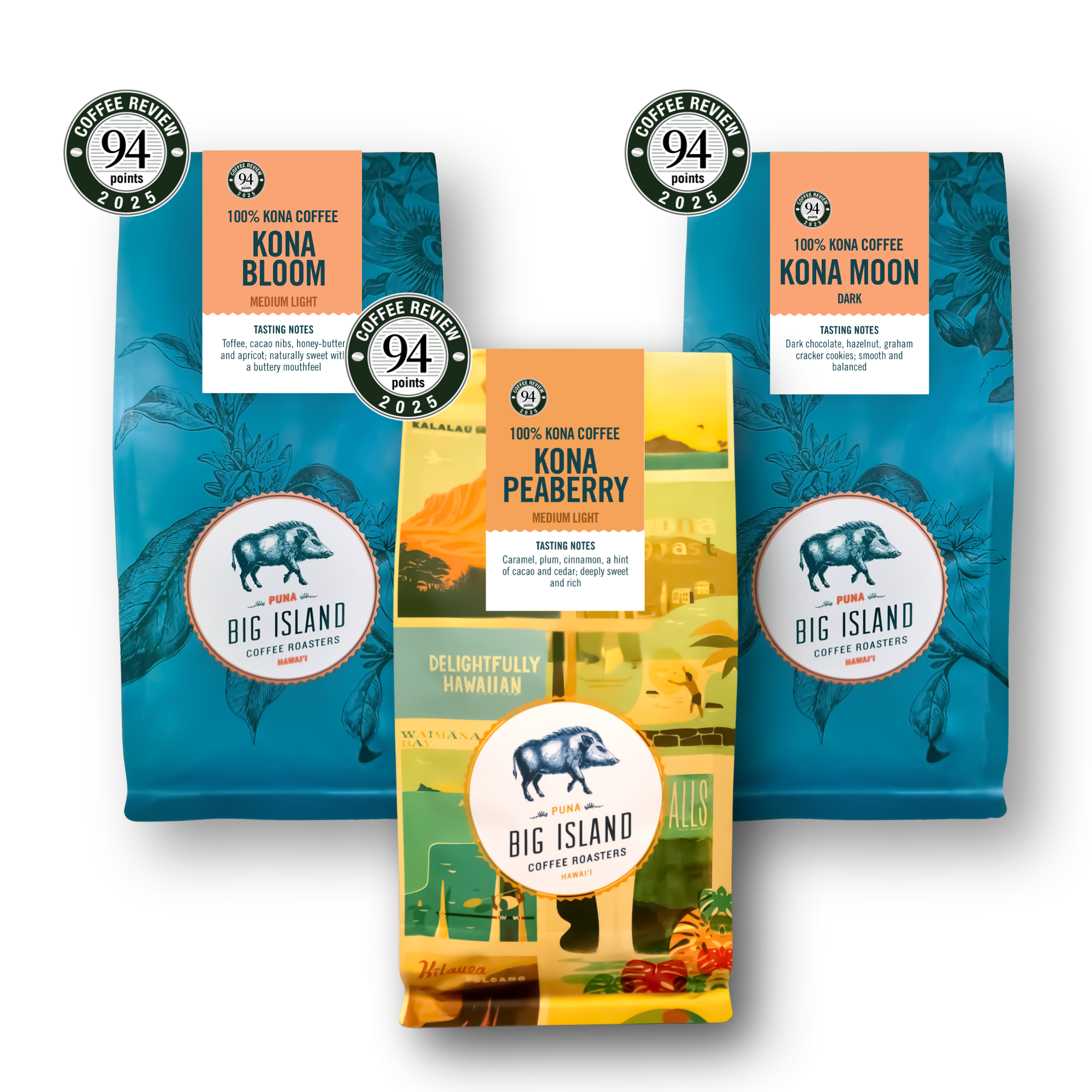 Big Island Coffee Roasters Hawaiian Coffee Kona Coffee Collection Label