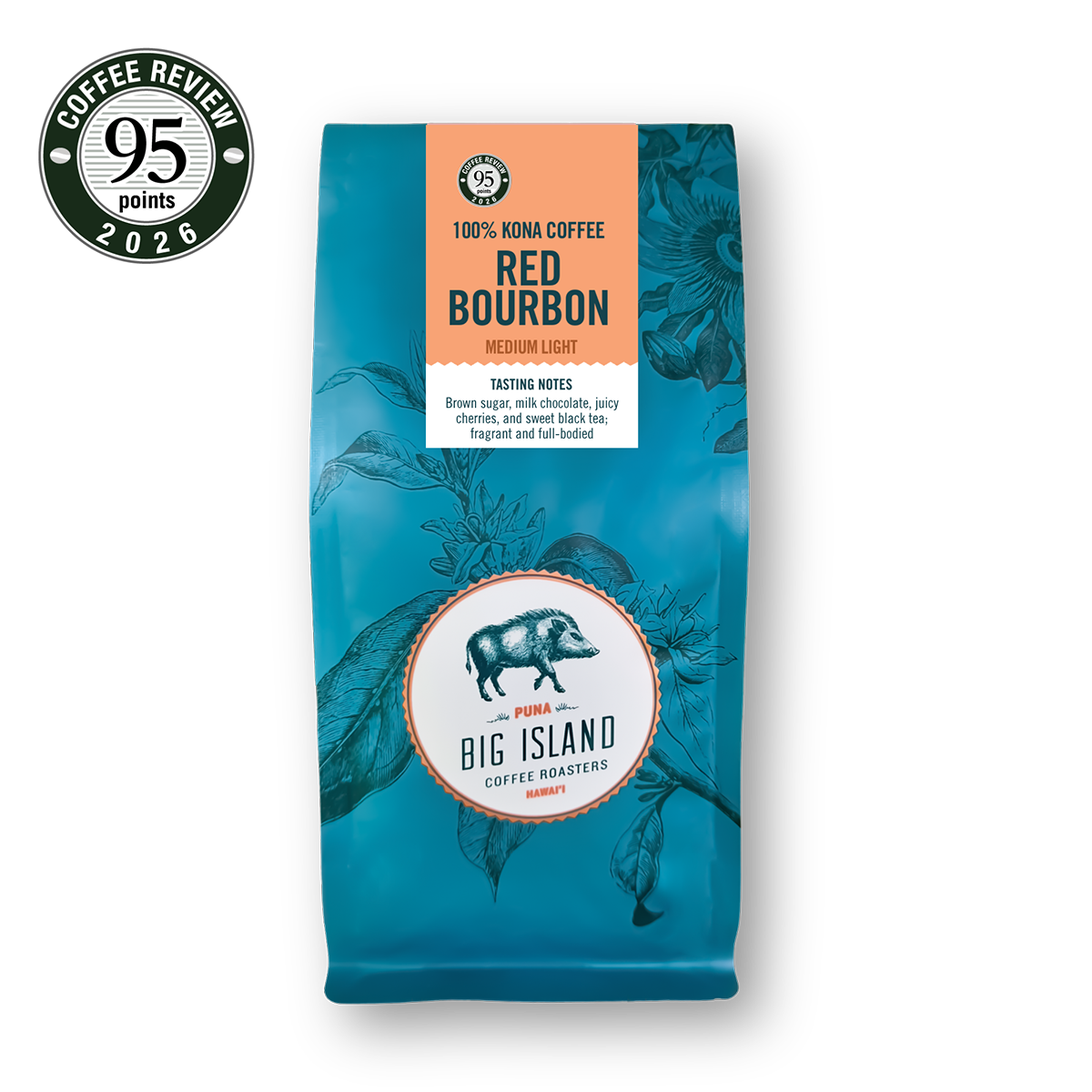 Medium light Red bourbon coffee 100%