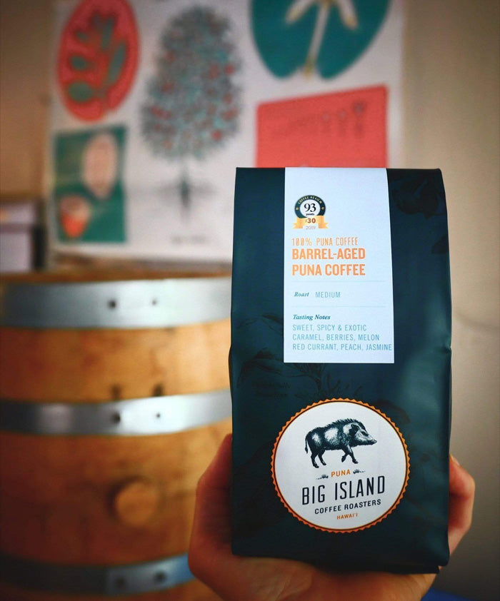 Big Island Coffee Roasters Hawaiian Coffee RESERVE: Barrel-Aged Puna Coffee Barrel-Aged Puna | 100% Puna Coffee | Big Island Coffee Roasters