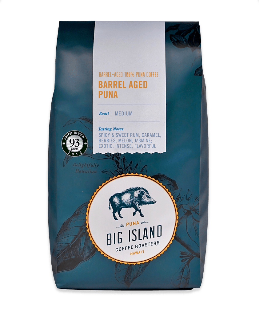 Big Island Coffee Roasters Hawaiian Coffee RESERVE: Barrel-Aged Puna Coffee Barrel-Aged Puna | 100% Puna Coffee | Big Island Coffee Roasters