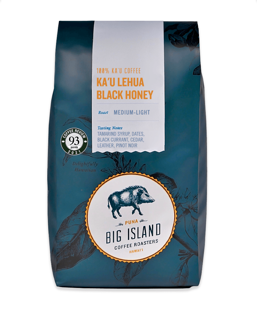 Big Island Coffee Roasters Hawaiian Coffee Ka&#39;u Lehua Black Honey | 100% Ka&#39;u Coffee, Black Honey Process Ka&#39;u Lehua Black Honey | 100% Ka&#39;u Coffee, Black Honey