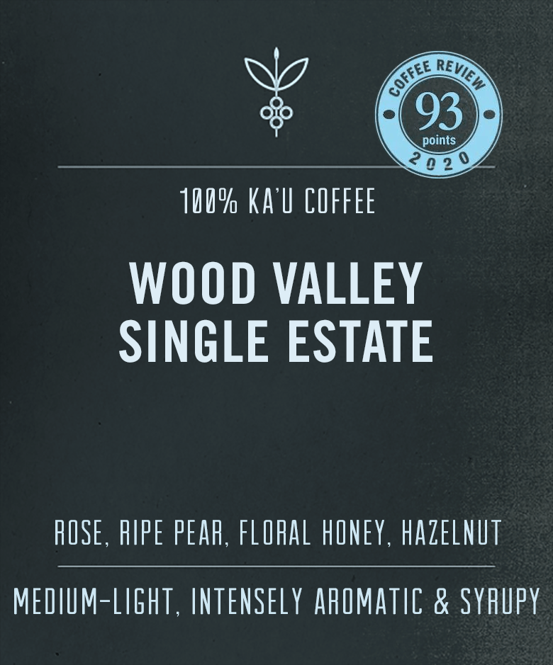Wood Valley Single Estate Coffee Label | Big Island Coffee Roasters